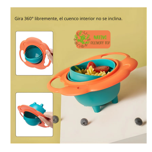 Plato Bowl 360° Antiderrame Para Bebé